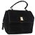 Salvatore Ferragamo Vala Chain Shoulder Bag Suede 2way Black Gold