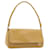 PRADA Shoulder Bag Leather Beige Gold