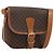 Céline CELINE Macadam Canvas Schultertasche PVC Leder Braun Gold