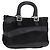 FENDI Hand Bag Harako Leather Black Silver