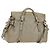 Miu Miu Hand Bag Leather 2way Gray Gold