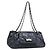 CHANEL Matelasse Chain Purse Bag Patent Leather Navy Silver CC