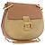 Chloé Chloe Drew Chain Shoulder Bag Suede Leather Beige Gold
