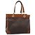 Céline CELINE Macadam Canvas Hand Bag PVC Leather Brown Gold