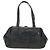 PRADA Hand Bag Leather Croco Embossed Black Gold - vista 13