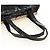 PRADA Hand Bag Leather Croco Embossed Black Gold - vista 7