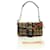 PRADA Chain Shoulder Bag Canvas Brown Silver - vista 12