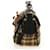 PRADA Chain Shoulder Bag Canvas Brown Silver - vista 3