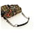 PRADA Chain Shoulder Bag Canvas Brown Silver - vista 7