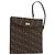 FENDI Zucca Canvas Hand Bag Black Brown