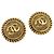 CHANEL COCO Mark Earring Metal Gold Tone CC