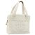 CHANEL Matelasse Hand Bag Canvas White Gold CC