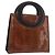 Christian Dior Hand Bag Leather Brown Silver