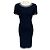 Herve Leger Pacific Blue Ariana Bandage Strickkleid mit Zig Zag Cut Out Trim Marineblau