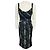 Abito cocktail midi Zac Posen in jacquard metallico python blu oceano