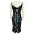 Abito cocktail midi Zac Posen in jacquard metallico python blu oceano - vista 3