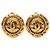 Orecchini a clip rotondi Chanel CC placcati oro D'oro