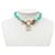 Blaues Chanel CC Collier mit Strass und Perlen in Goldton - Ansicht 5