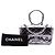 Borsa Satchel Chanel Mini Quilted Metallic Calfskin Ring Top Handle Flap Argento - vista 7
