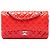 Borsa a tracolla Chanel Medium Classic Double Flap in vernice rossa Rosso