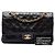 Borsa a tracolla Chanel Medium Classic Double Flap in pelle di agnello nera Nero - vista 7