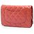 Borsa a tracolla Chanel CC matelassé in vernice rosa Wallet on Chain - vista 2