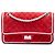 Borsa a tracolla Chanel Reissue 2.55 Double Flap 225 in camoscio matelassé rosso