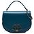 Chanel Small Coco Curve Flap Satchel aus blauem glänzendem Kalbsleder und gestepptem Ziegenleder