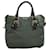 Prada Borsa in nylon verde e pelle