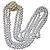 Collana Valentino in perle coltivate a tre fili Bianco