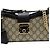 Borsa a tracolla piccola in pelle GUCCI GG Supreme Padlock Nero Beige
