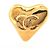 Broche de lapela Chanel 93P Coco Mark Heart Dourado