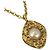 Collana di perle con lunga catena Chanel 3893, placcata oro D'oro