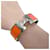 Hermès Bracciale Hermes Clic Clack H Argento Arancione - vista 5
