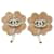 Orecchini Chanel Coco Mark Clover Argento Rosa Beige