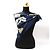 Foulard in seta Chanel blu navy e bianco - vista 3