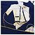 Foulard in seta Chanel blu navy e bianco - vista 6