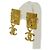Orecchini a lobo Chanel Gold Lion Square Coco Mark Swing Drop D'oro - vista 2