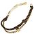 Portachiavi Miu Miu Women's Strap Trick Marrone Bianco D'oro