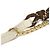 Portachiavi Miu Miu Women's Strap Trick Marrone Bianco D'oro - vista 3