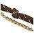 Portachiavi Miu Miu Women's Strap Trick Marrone Bianco D'oro - vista 5