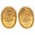 Orecchini a clip ovali corona placcati oro Chanel Gold CC D'oro