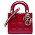 Dior Red Mini Patent Cannage Lady Dior Roja