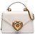 Borsa a mano Devotion piccola in pelle di vitello liscia bianca Dolce & Gabbana