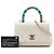 Chanel White Extra Mini Quilted Goatskin Rainbow Top Handle Flap Bianco - vista 7
