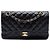 Chanel Black Medium Classic Lambskin Double Flap Nero