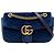 Borsa a tracolla Gucci GG Marmont Matelassé in velluto blu Medium Blu scuro