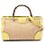Bamboo Borsa Shopper Satchel Gucci in rafia beige Medium con bambù