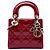 Dior Red Mini Patent Cannage Lady Dior Rosso Bordò