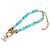 Collana di perle e strass Chanel Blue CC Gold Tone Turchese